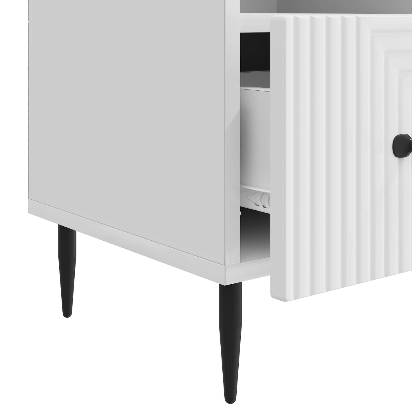 TV-Schränk Hochglanz Weiß 102 x 34,5 x 50 cm Holzwerkstoff