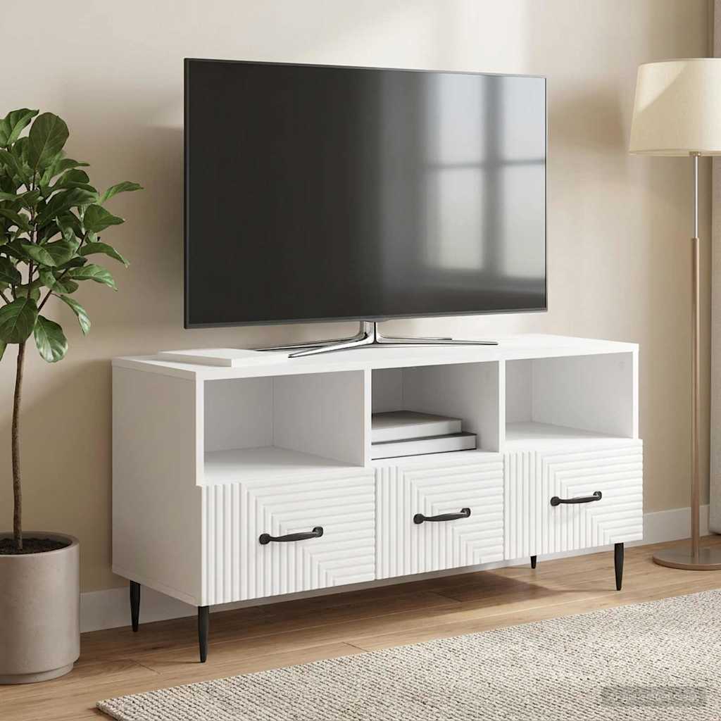 TV-Schränk Hochglanz Weiß 102 x 34,5 x 50 cm Holzwerkstoff