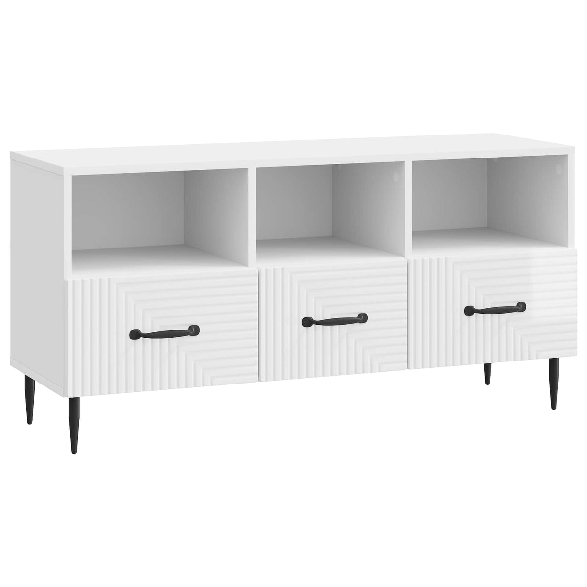 TV-Schränk Hochglanz Weiß 102 x 34,5 x 50 cm Holzwerkstoff