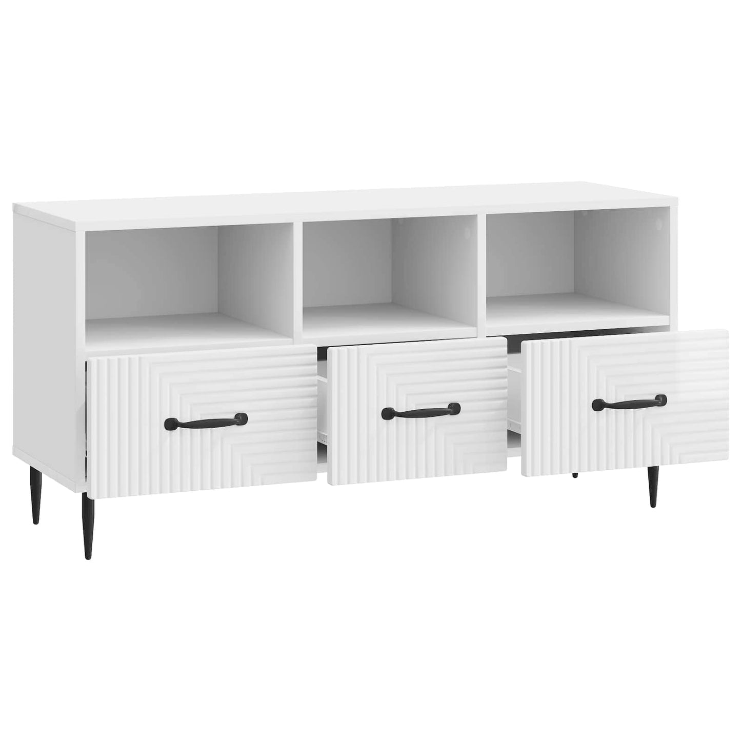 TV-Schränk Hochglanz Weiß 102 x 34,5 x 50 cm Holzwerkstoff