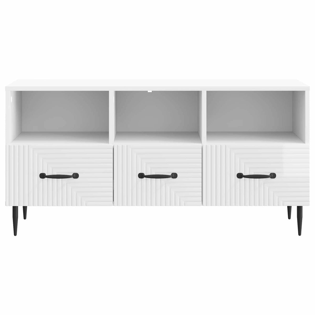 TV-Schränk Hochglanz Weiß 102 x 34,5 x 50 cm Holzwerkstoff