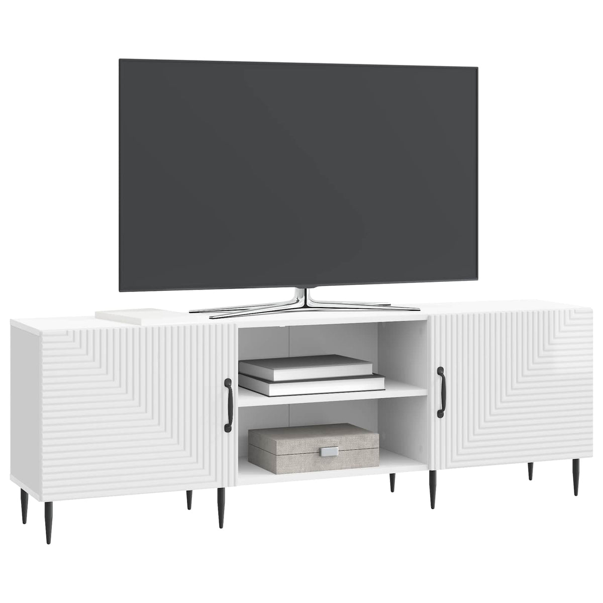 TV-Schränk 150 x 31 x 50 cm Hochglanz Weiß Holzwerkstoff