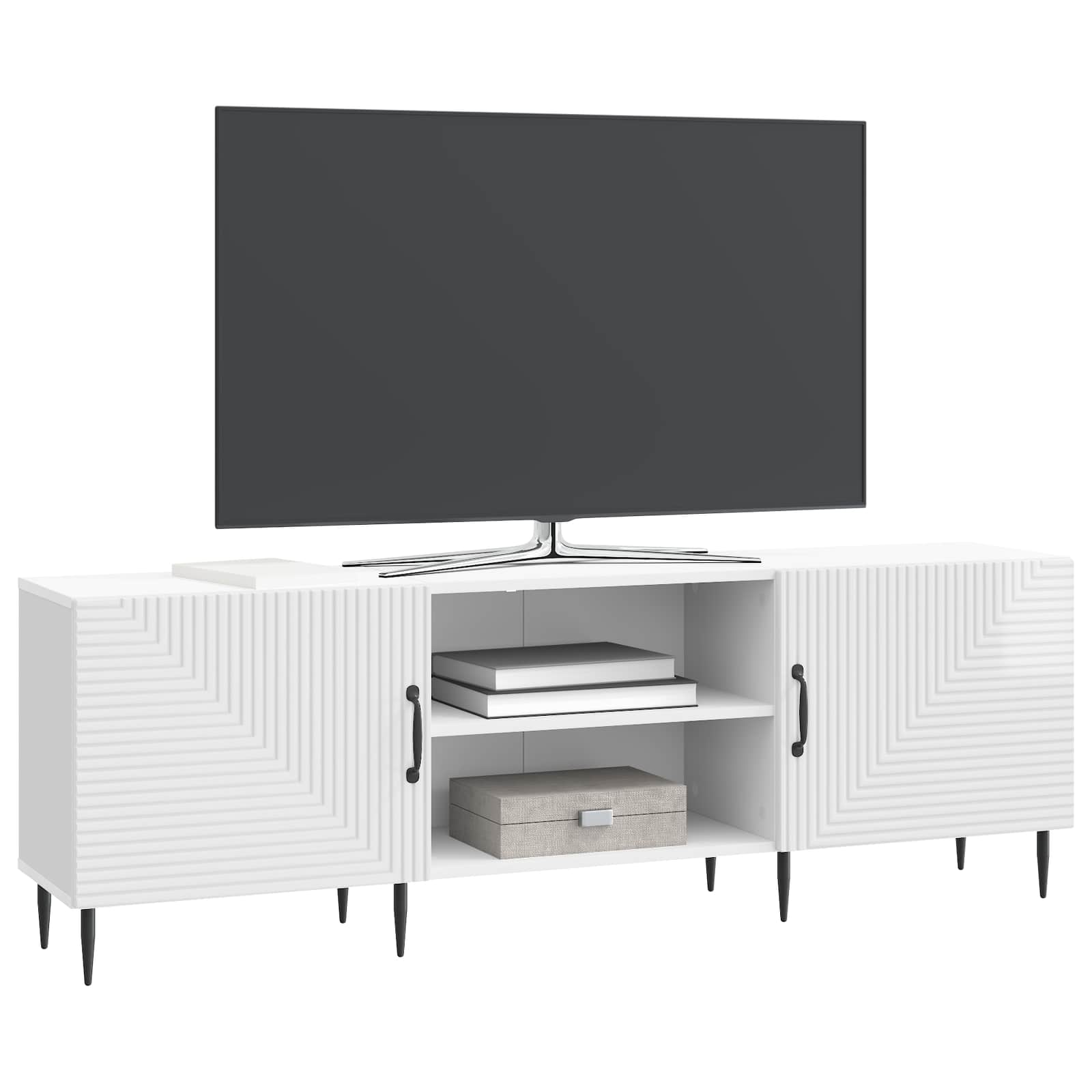 TV-Schränk 150 x 31 x 50 cm Hochglanz Weiß Holzwerkstoff