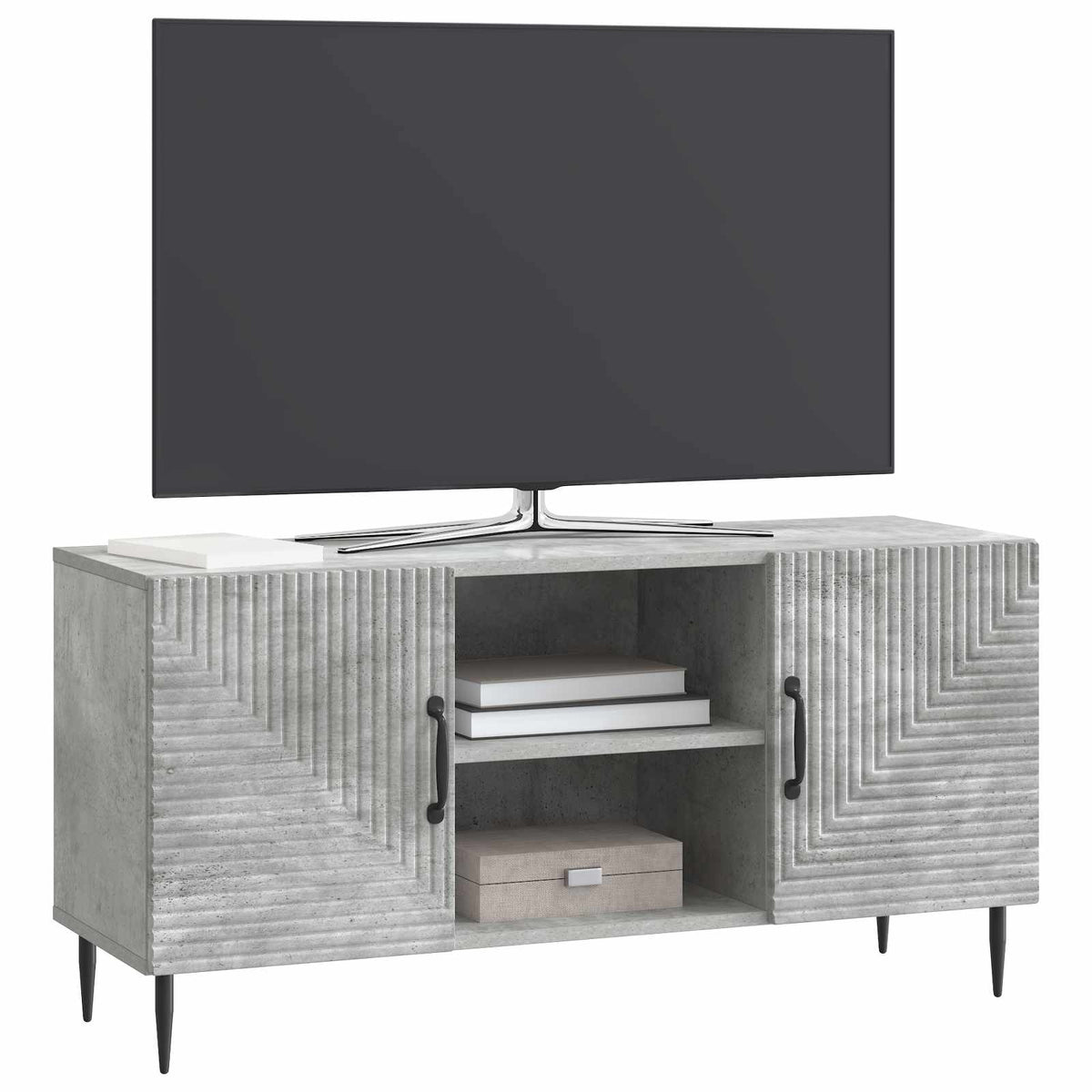TV-Schränk Betongrau 102 x 34,5 x 50 cm Holzwerkstoff