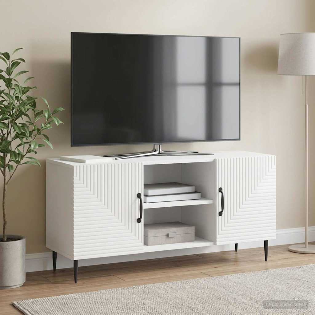 TV-Schränk Hochglanz Weiß 102 x 34,5 x 50 cm Holzwerkstoff