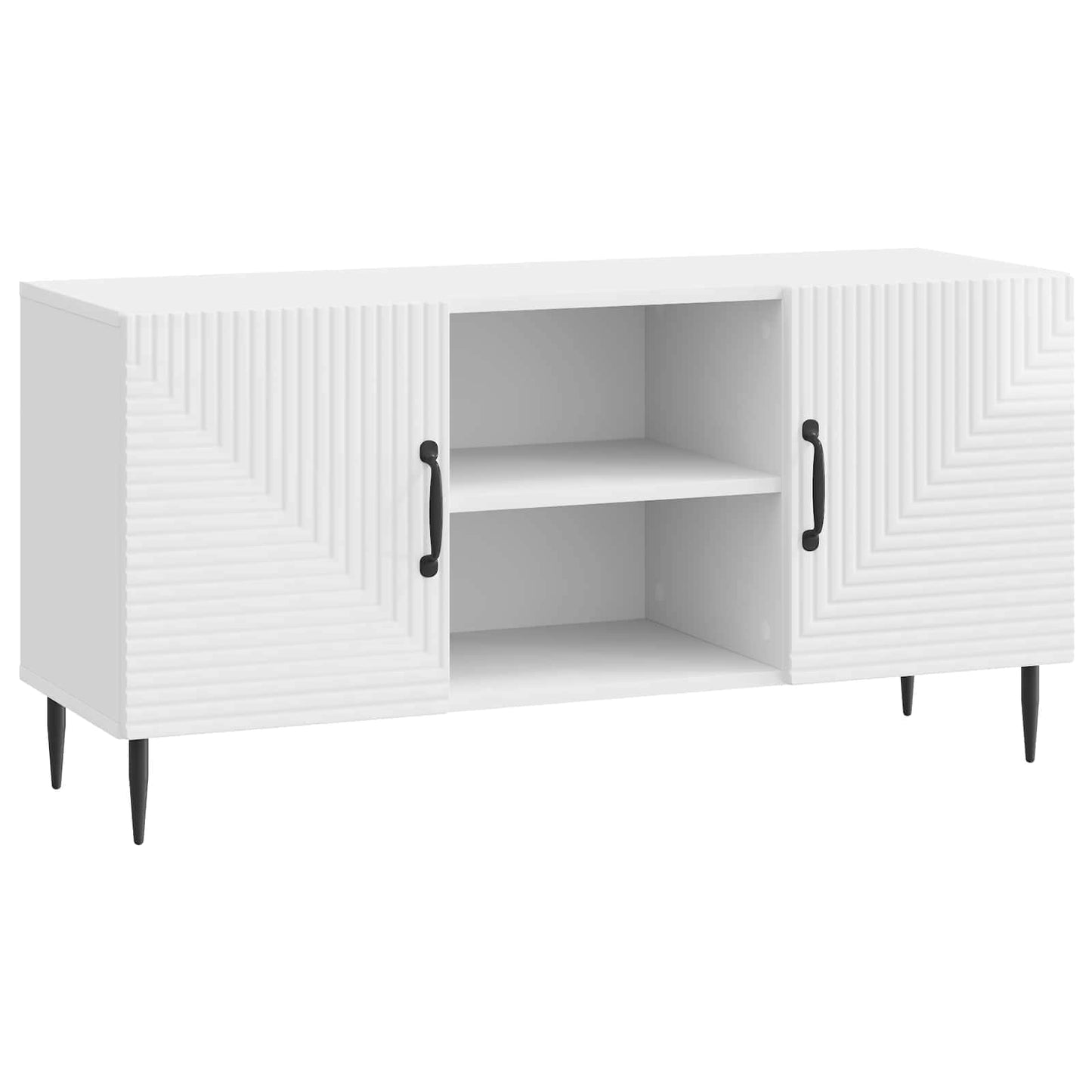 TV-Schränk Hochglanz Weiß 102 x 34,5 x 50 cm Holzwerkstoff