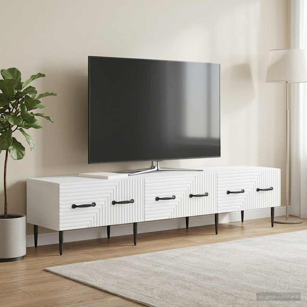 TV-Schränk mit Schubladen Weiß 147 x 34,5 x 30 cm Holzwerkstoff