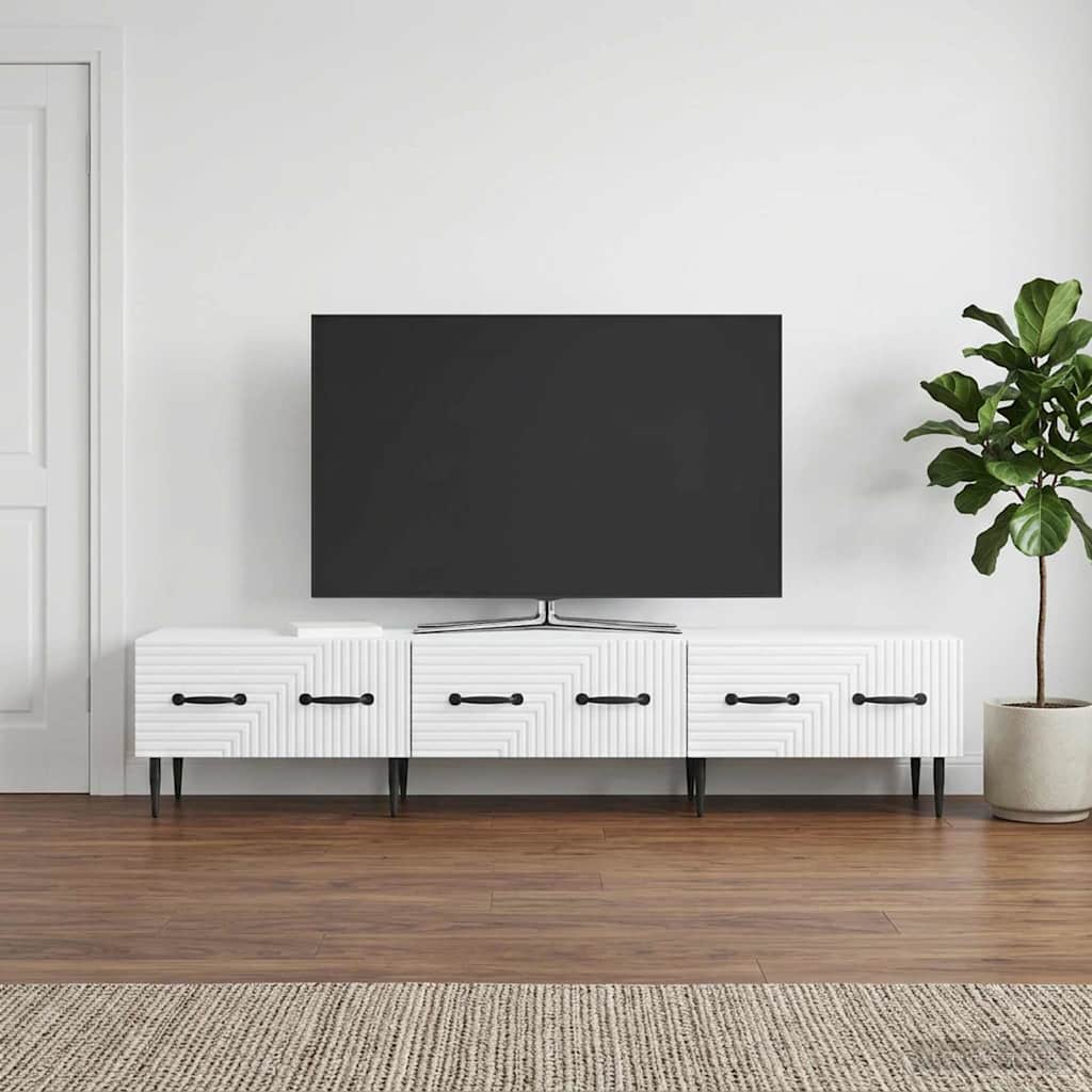 TV-Schränk mit Schubladen Weiß 147 x 34,5 x 30 cm Holzwerkstoff