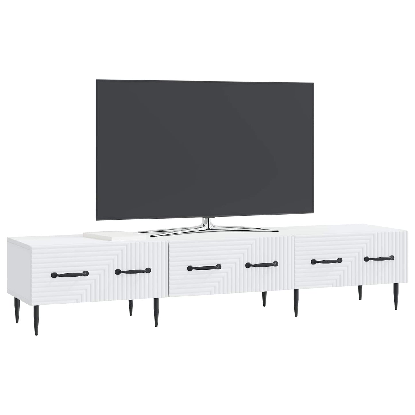TV-Schränk mit Schubladen Weiß 147 x 34,5 x 30 cm Holzwerkstoff