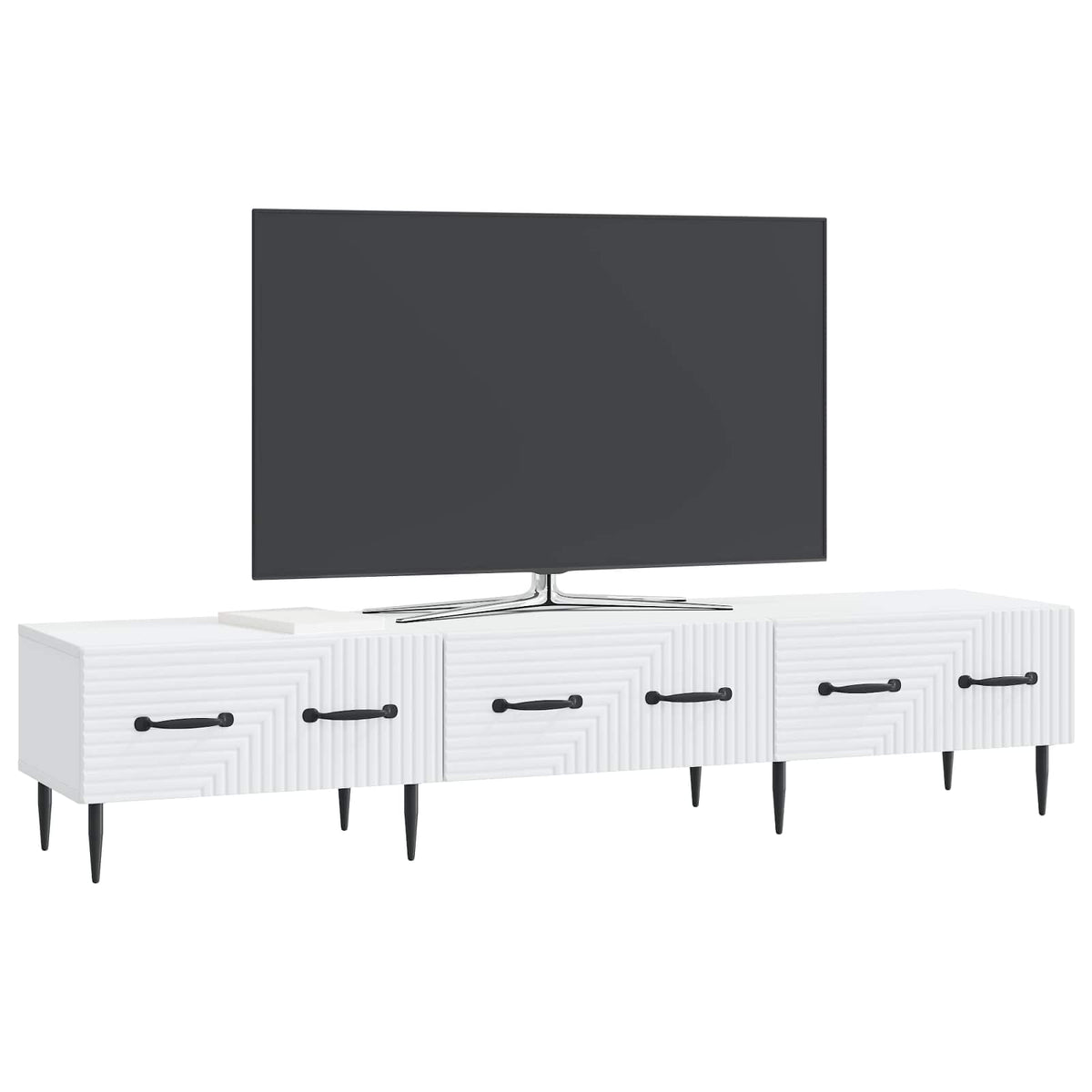 TV-Schränk mit Schubladen Weiß 147 x 34,5 x 30 cm Holzwerkstoff