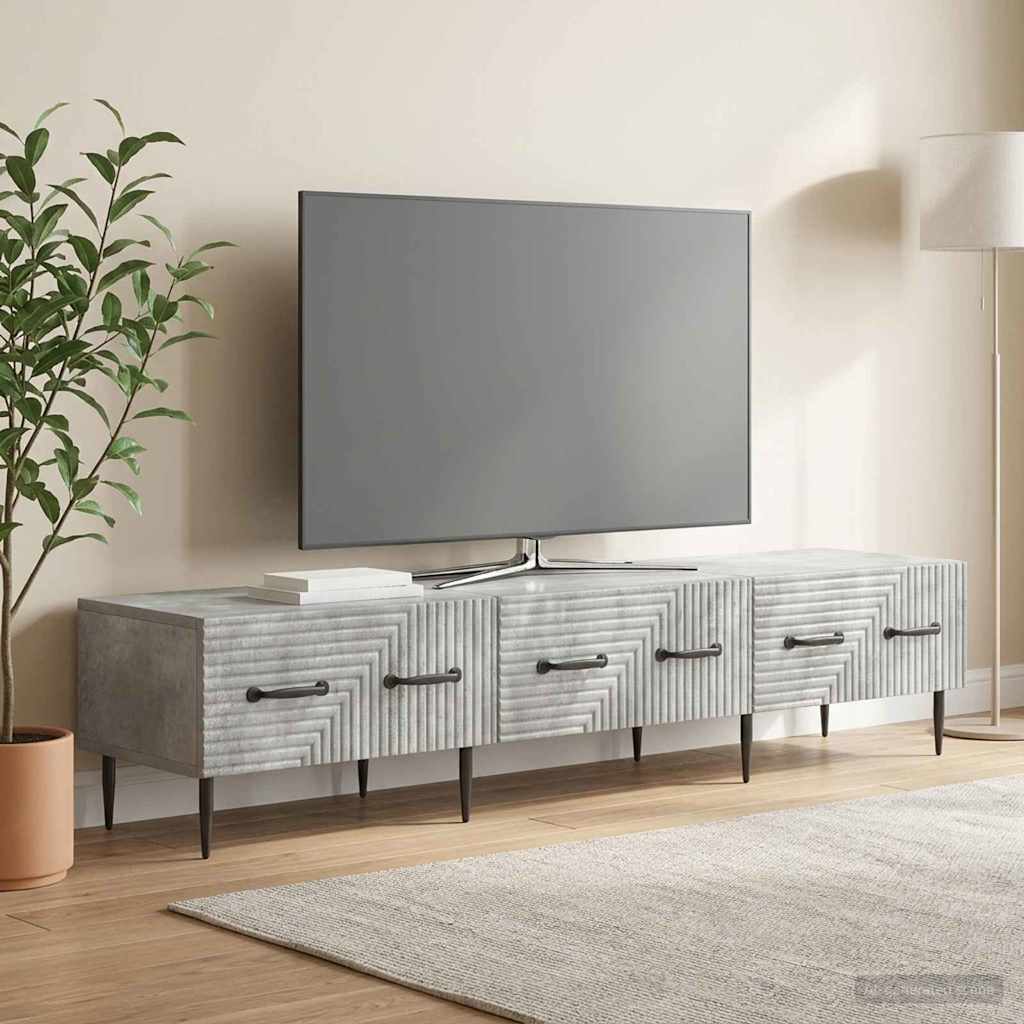 TV-Schränk Betongrau 147 x 34,5 x 30 cm Holzwerkstoff