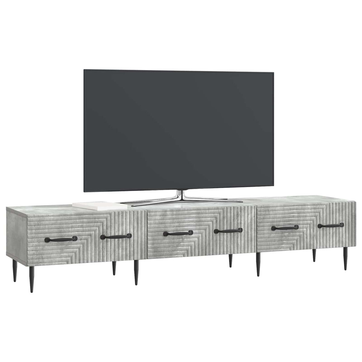TV-Schränk Betongrau 147 x 34,5 x 30 cm Holzwerkstoff