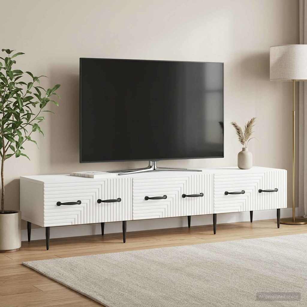 TV-Schränk Hochglanz Weiß 147 x 34,5 x 30 cm Holzwerkstoff