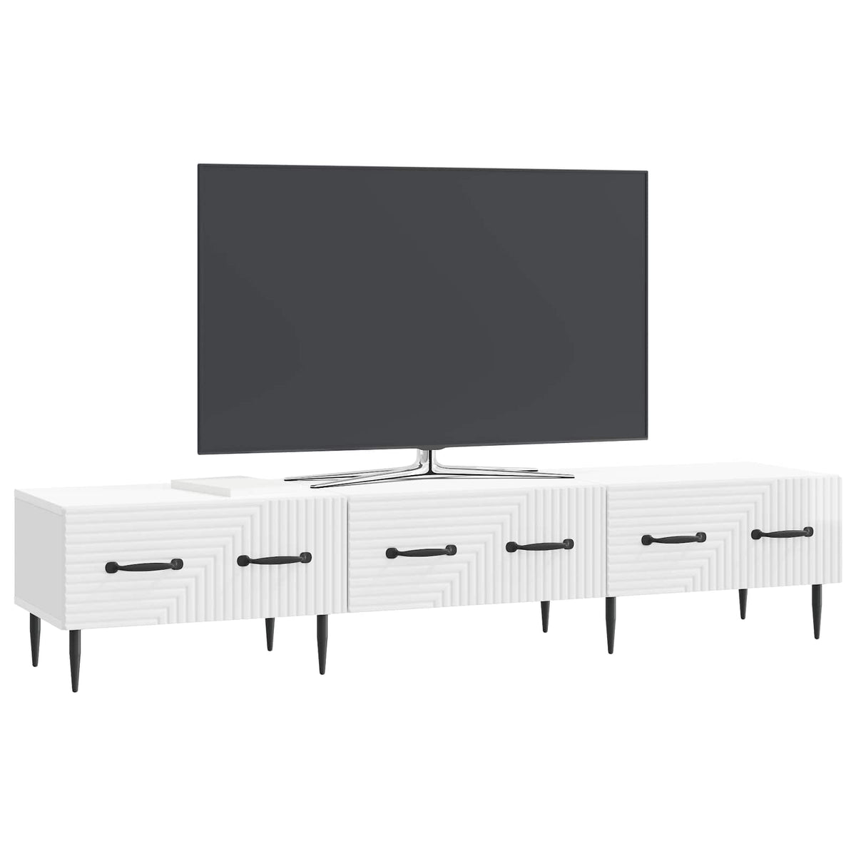 TV-Schränk Hochglanz Weiß 147 x 34,5 x 30 cm Holzwerkstoff