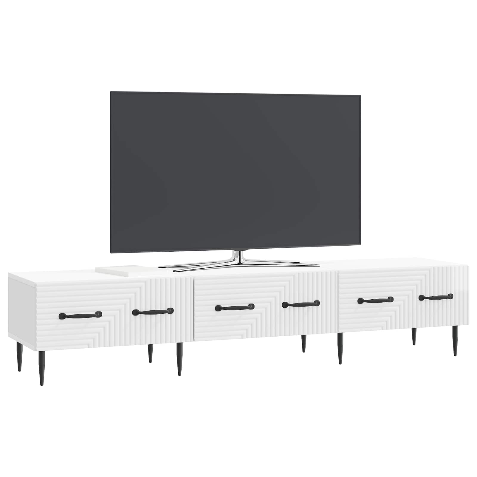 TV-Schränk Hochglanz Weiß 147 x 34,5 x 30 cm Holzwerkstoff