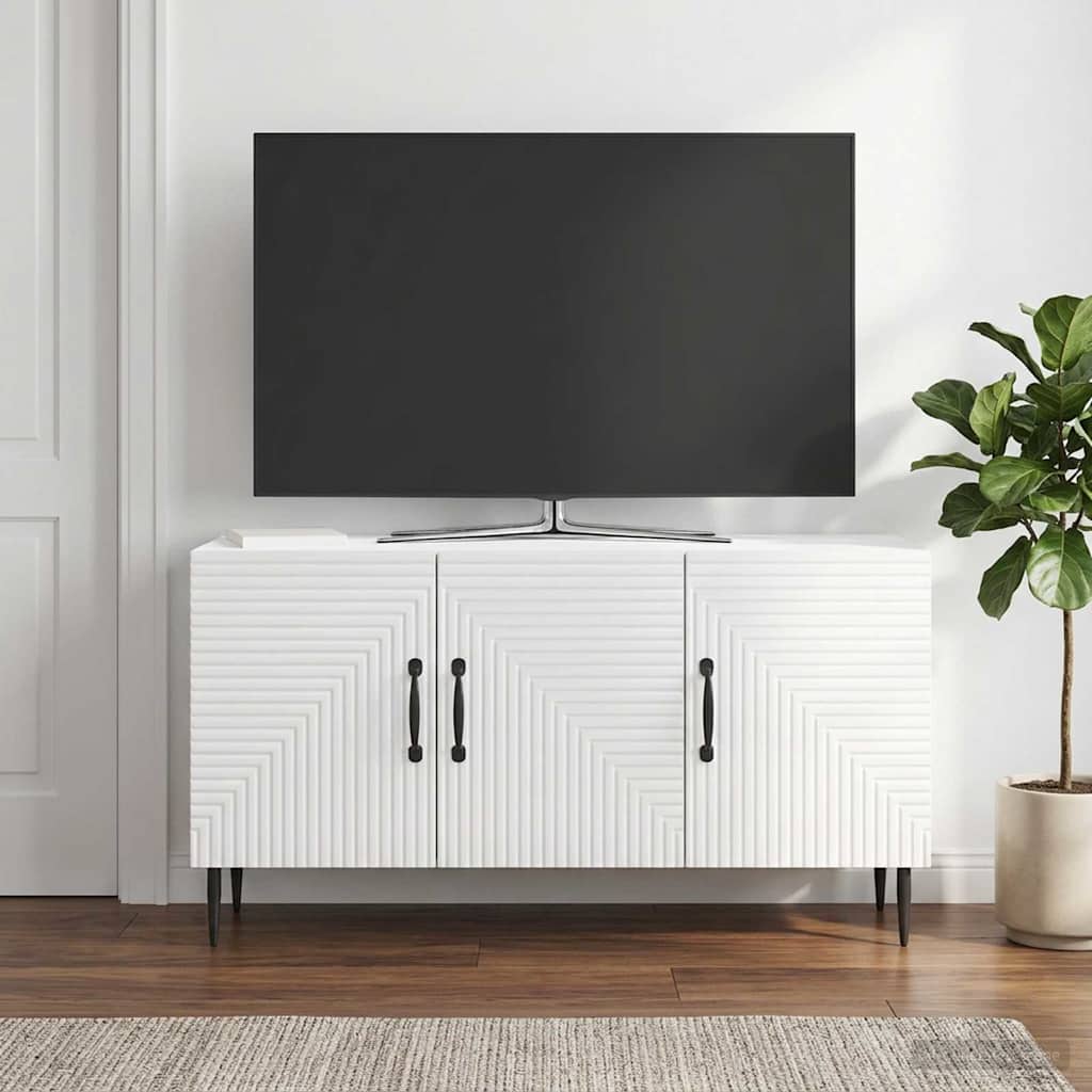 TV-Schränk Hochglanz Weiß 99 x 34,5 x 50 cm Holzwerkstoff
