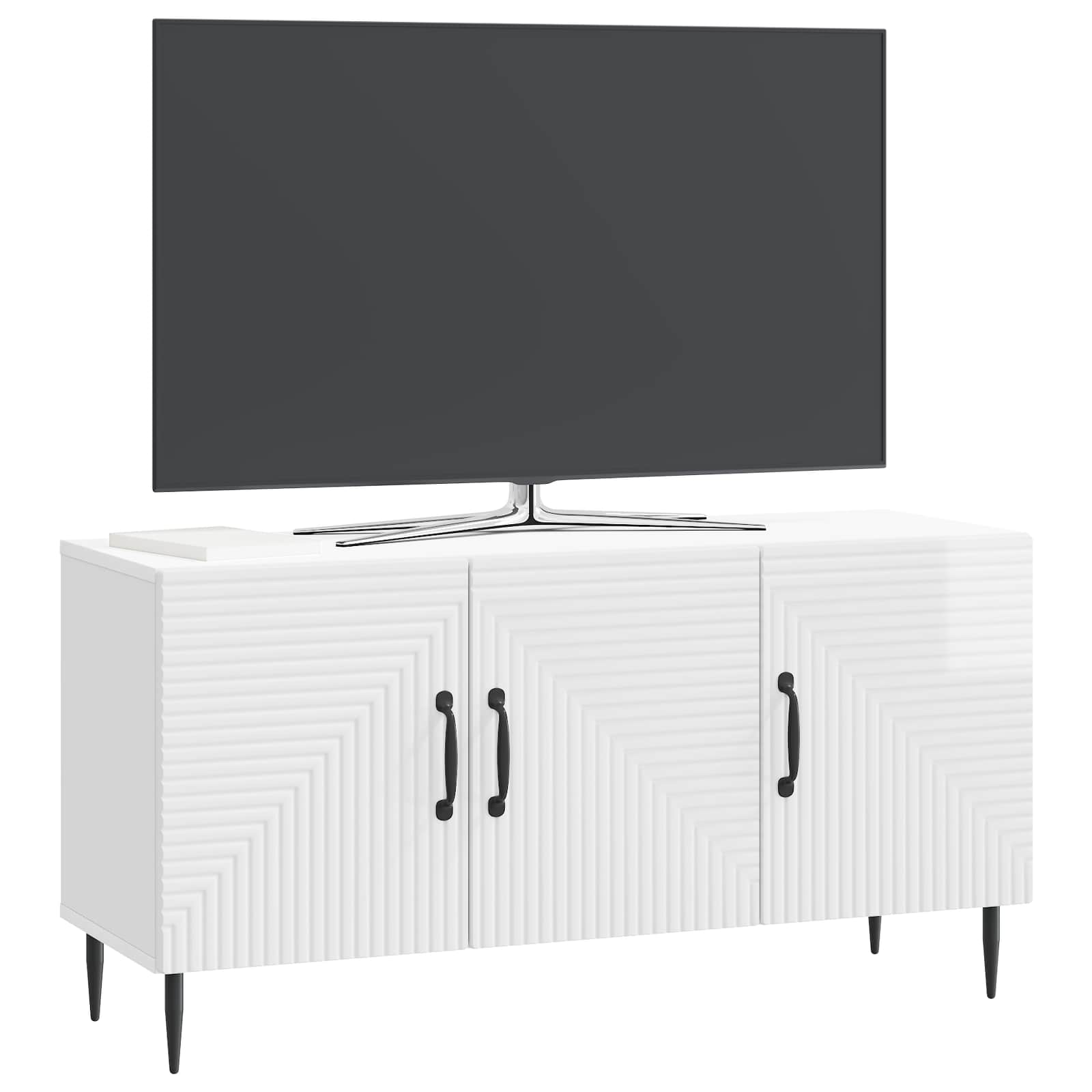 TV-Schränk Hochglanz Weiß 99 x 34,5 x 50 cm Holzwerkstoff