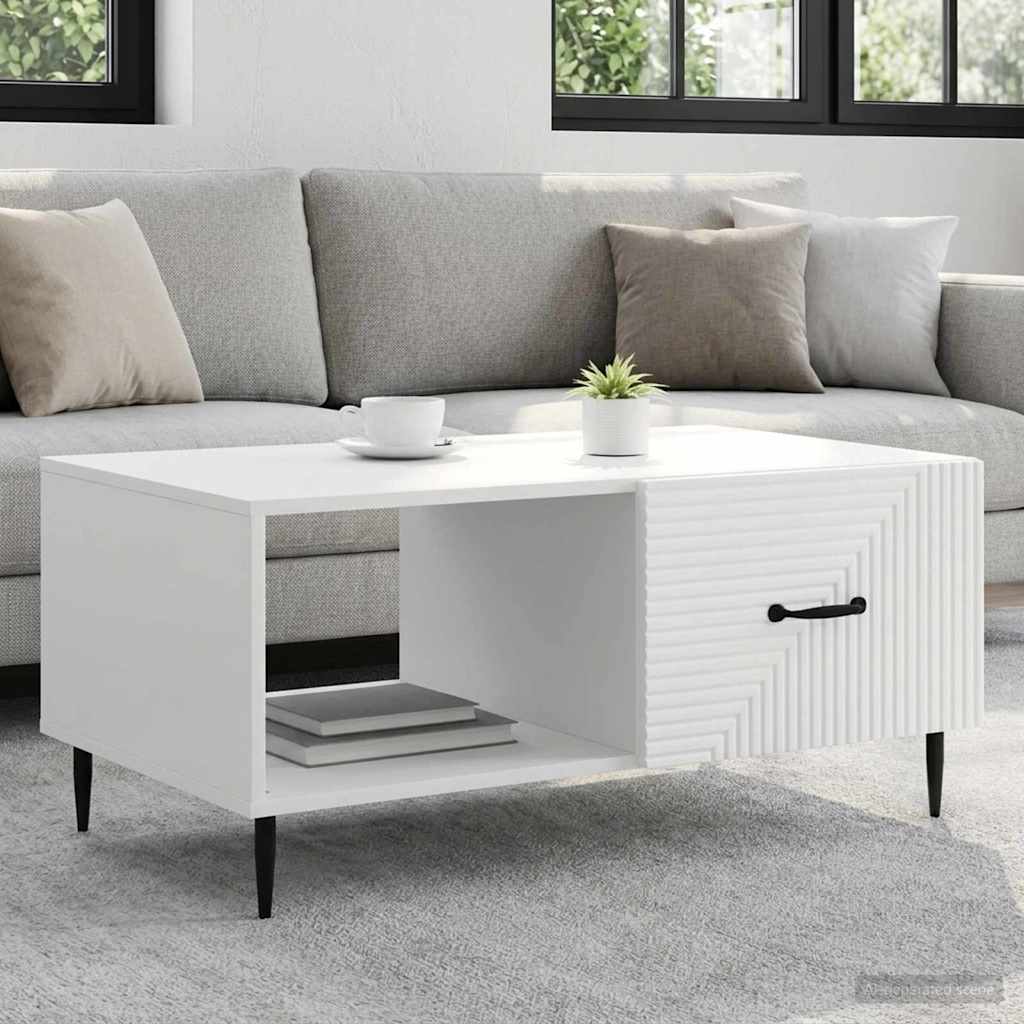 Couchtisch Weiß 90 x 50 x 40 cm Holzwerkstoff