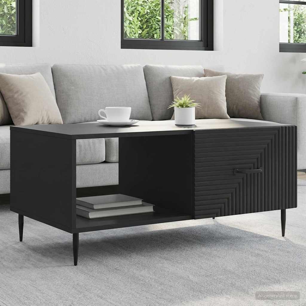 Couchtisch Schwarz 90 x 50 x 40 cm Holzwerkstoff