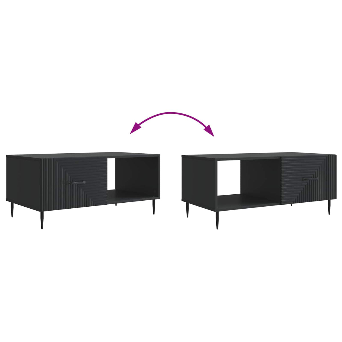 Couchtisch Schwarz 90 x 50 x 40 cm Holzwerkstoff