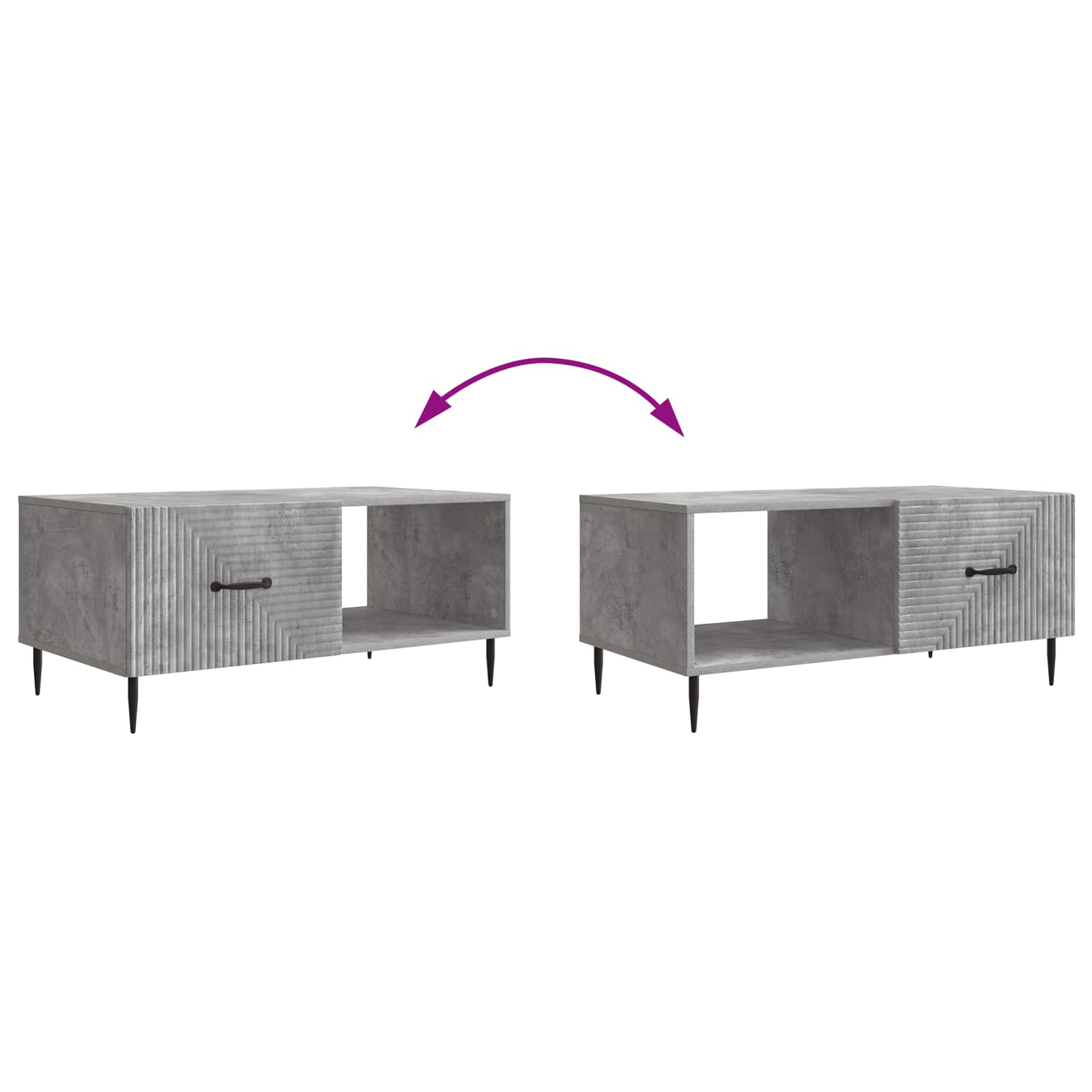 Couchtisch Betongrau 90 x 50 x 40 cm Holzwerkstoff