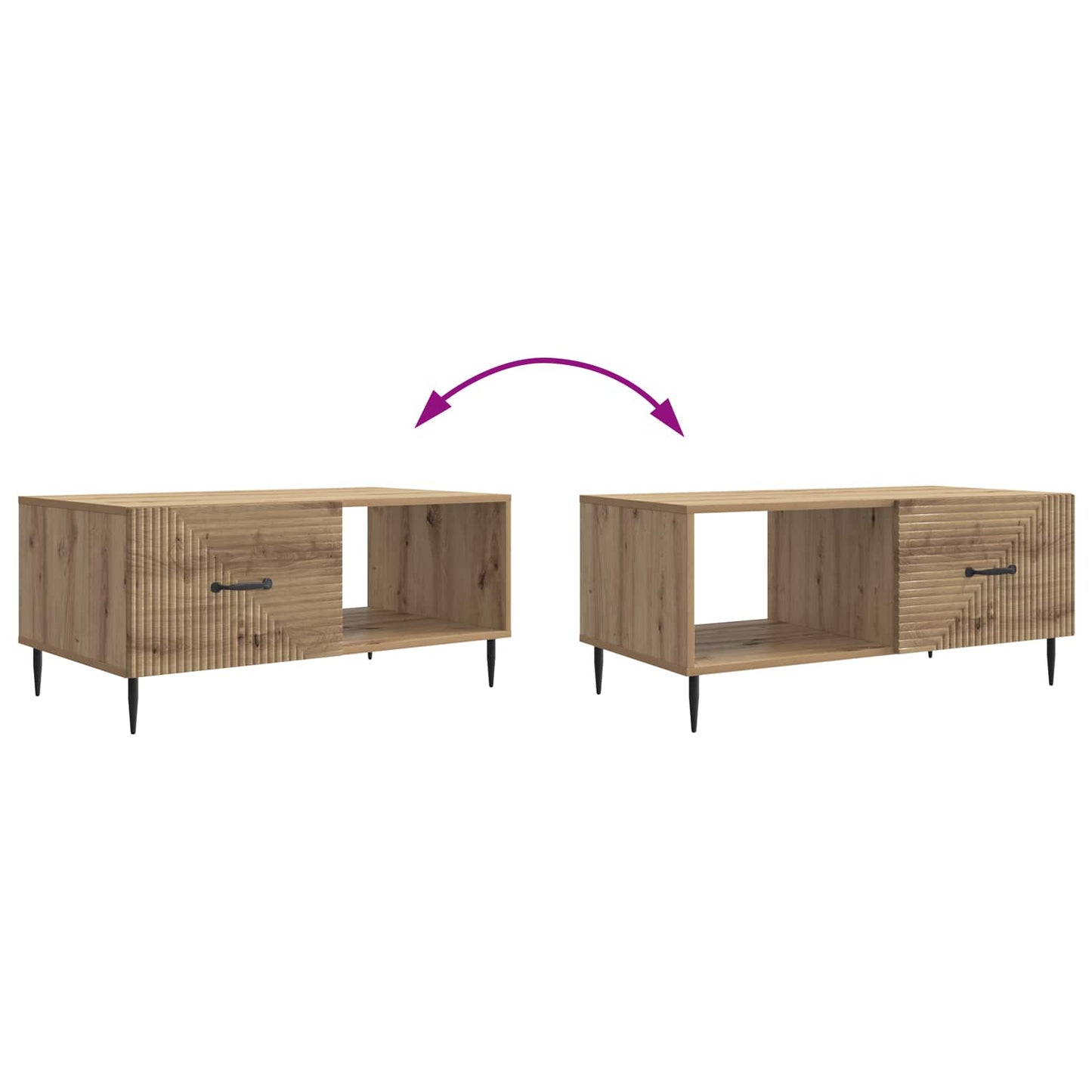 Couchtisch Artisan-Eiche 90 x 50 x 40 cm Holzwerkstoff