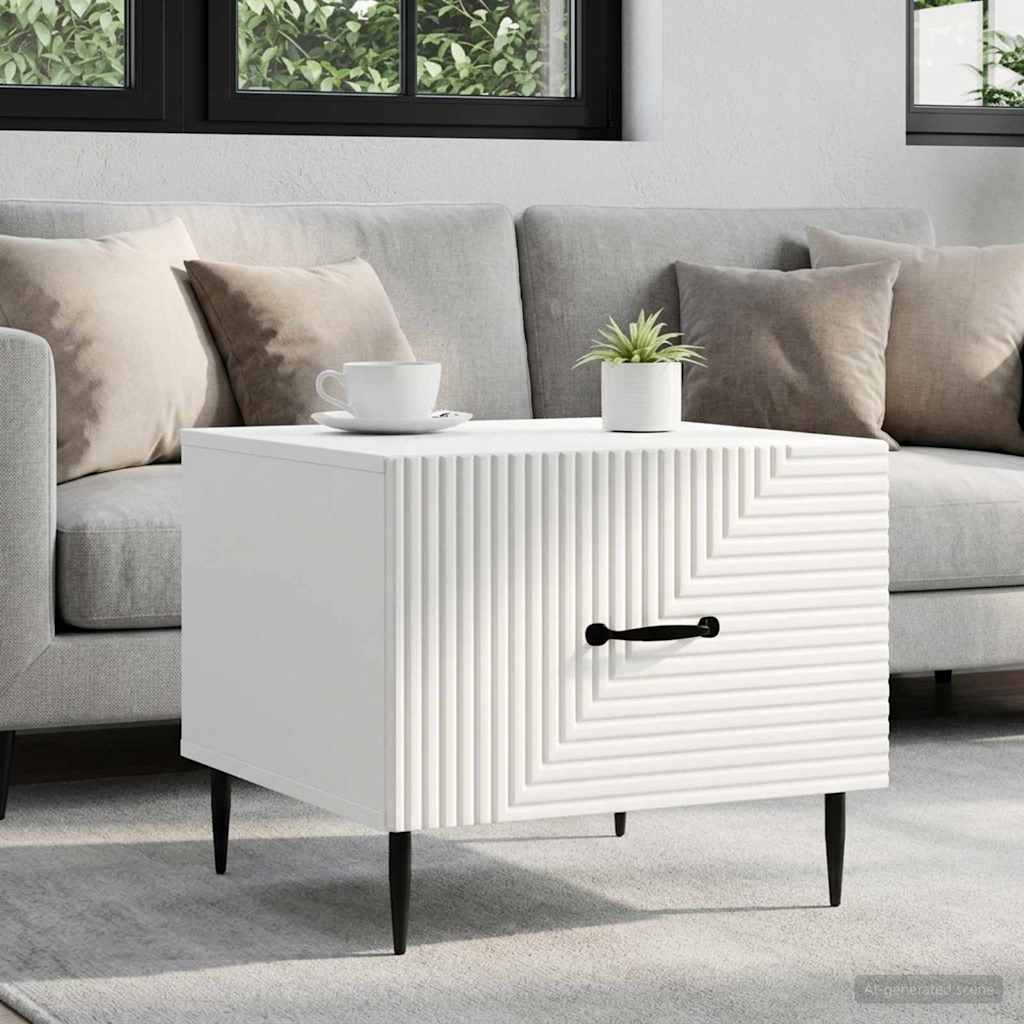 Couchtisch mit Schubladen Weiß 49 x 50 x 40 cm Holzwerkstoff