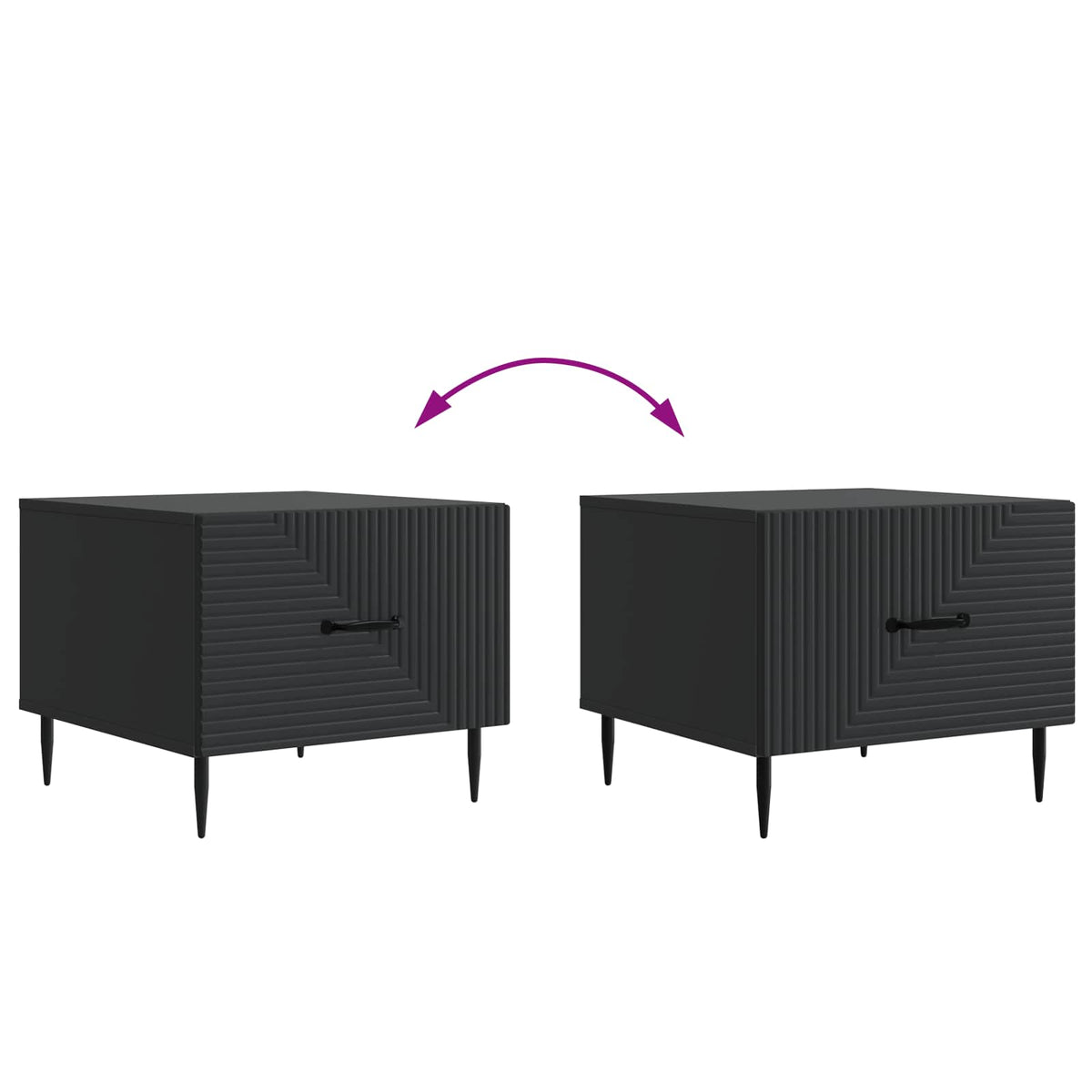 Couchtisch mit Schubladen Schwarz 49 x 50 x 40 cm Holzwerkstoff