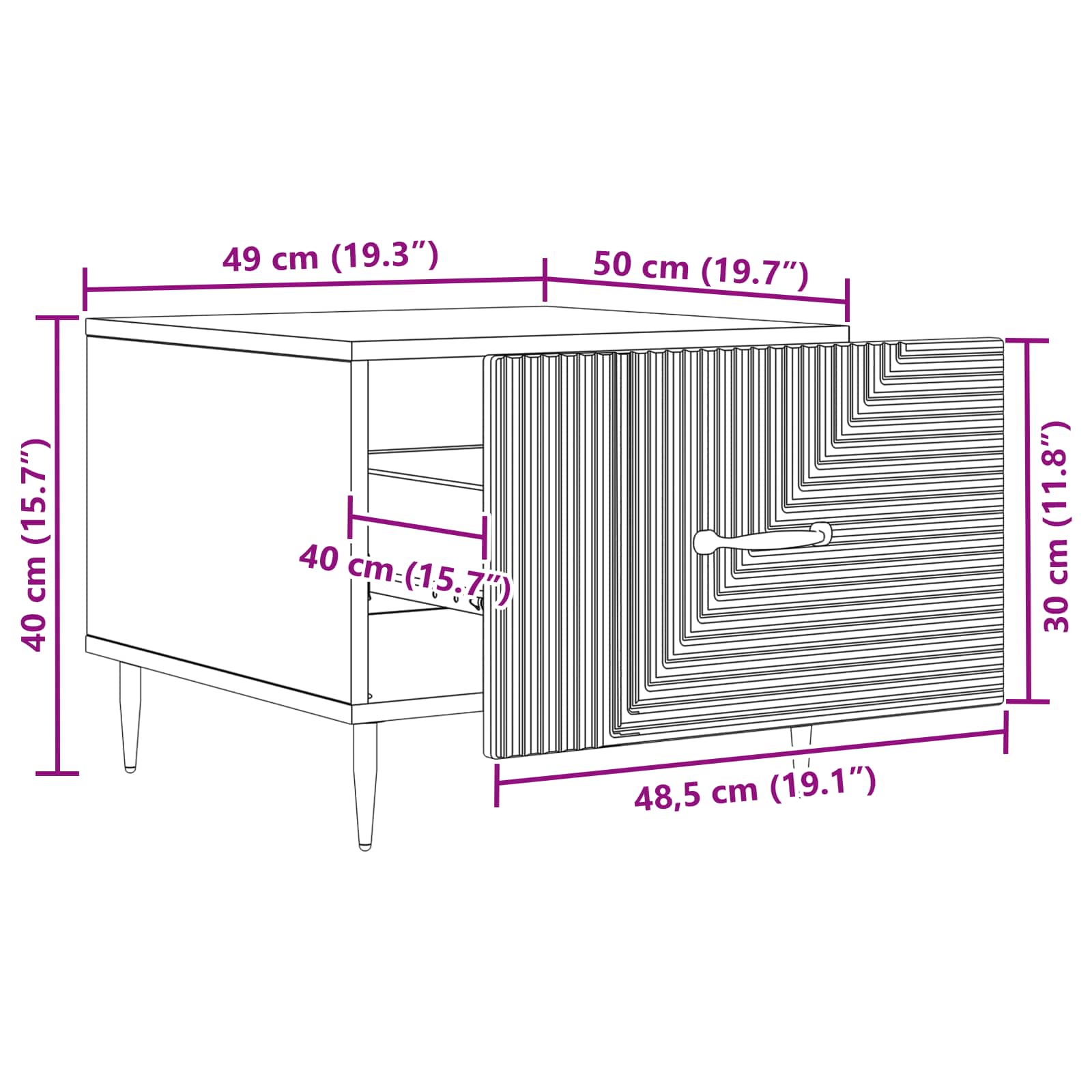 Couchtisch Sonoma-Eiche 49 x 50 x 40 cm Holzwerkstoff