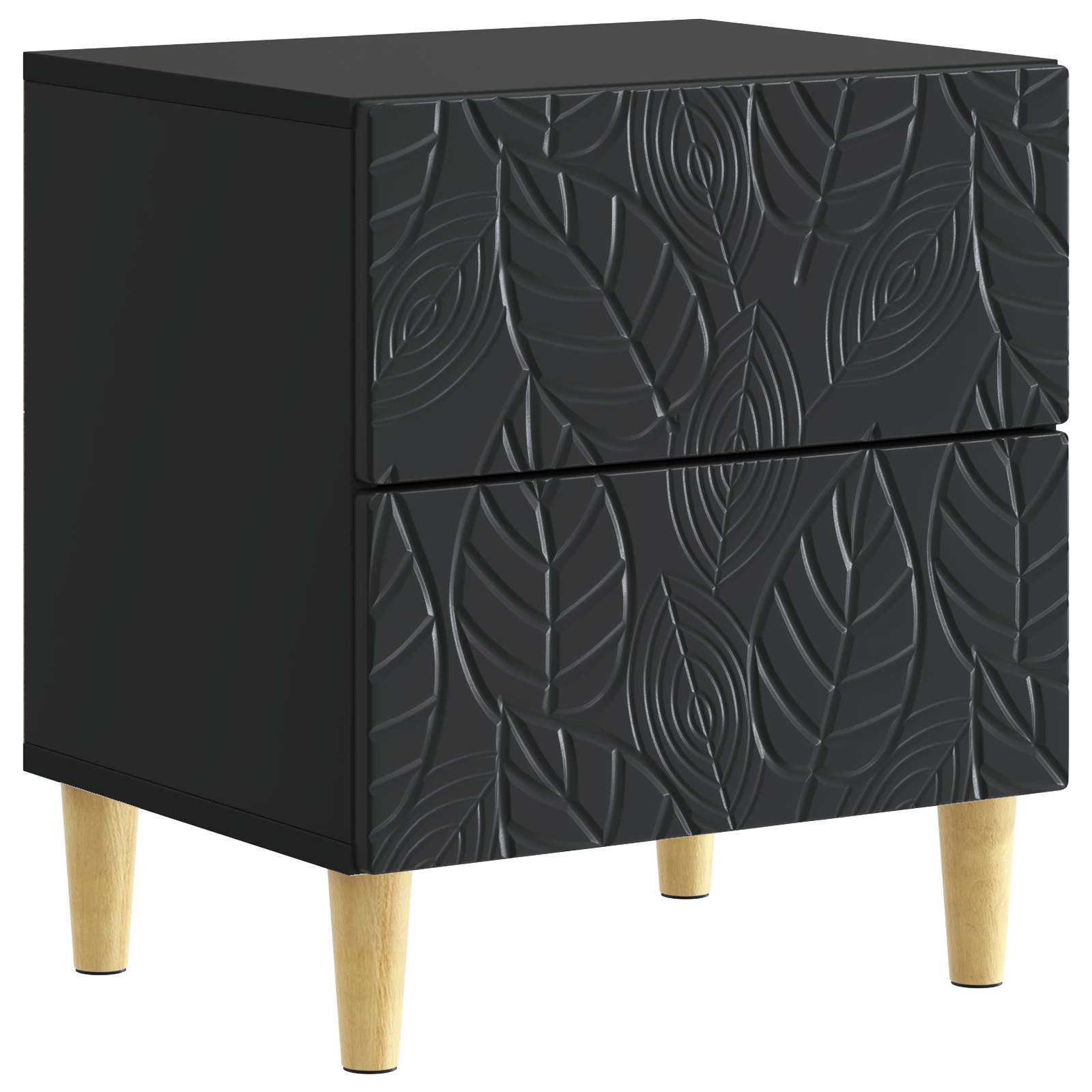 Nachttisch Schwarz 43 x 34,5 x 48 cm Holzwerkstoff