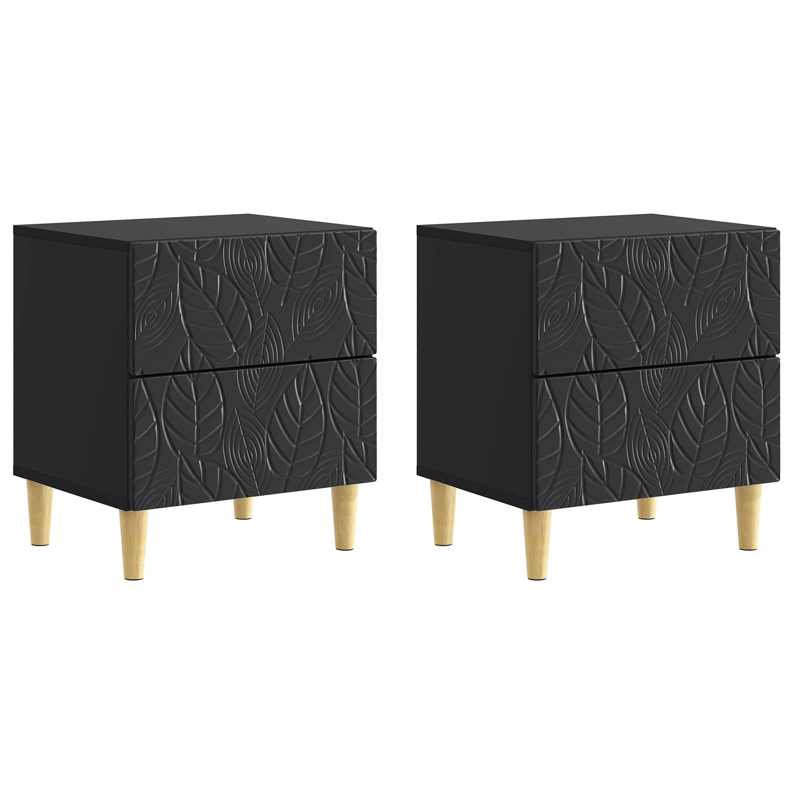 Nachttisch 2 stk. Schwarz 43 x 34,5 x 48 cm Holzwerkstoff