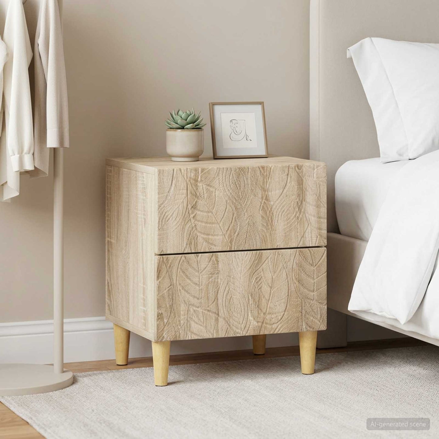 Nachttisch 2 stk. Sonoma-Eiche 43 x 34,5 x 48 cm Holzwerkstoff