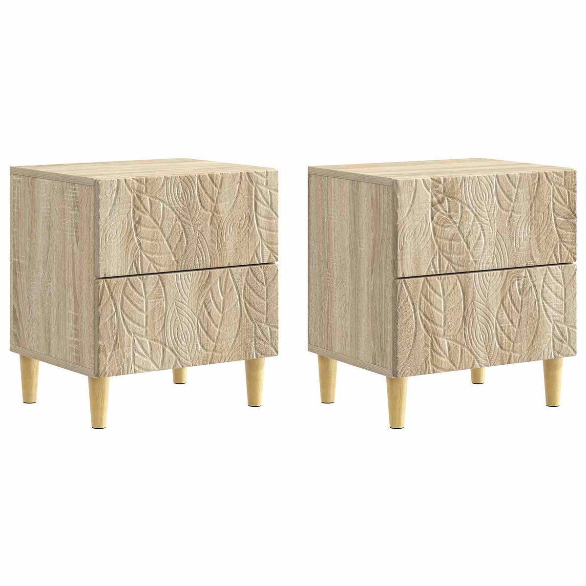 Nachttisch 2 stk. Sonoma-Eiche 43 x 34,5 x 48 cm Holzwerkstoff