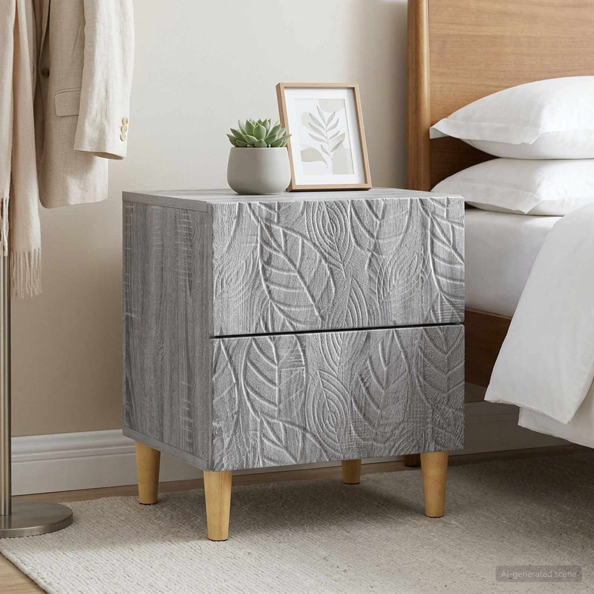 Nachttisch 2 stk. Grau Sonoma 43 x 34,5 x 48 cm Holzwerkstoff