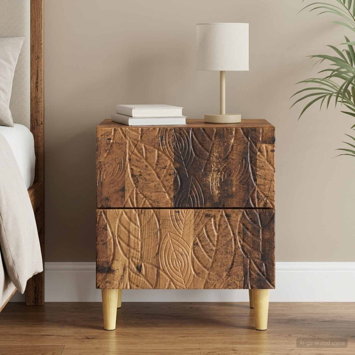 Nachttisch Altholz 43 x 34,5 x 48 cm Holzwerkstoff