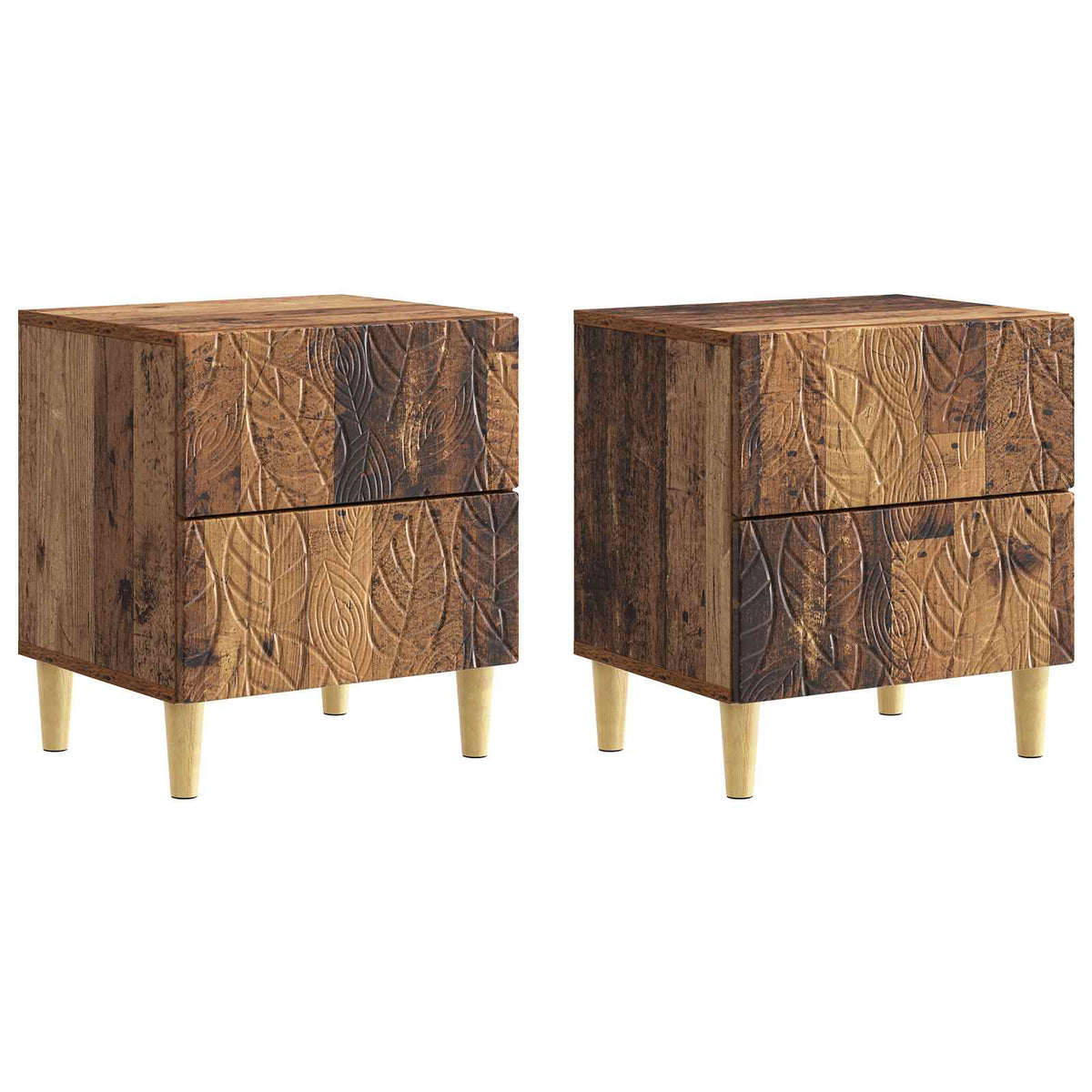 Nachttisch 2 stk. Altholz 43 x 34,5 x 48 cm Holzwerkstoff