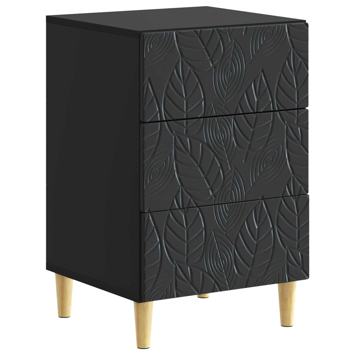Nachttisch Schwarz 43 x 39,5 x 66,5 cm Holzwerkstoff