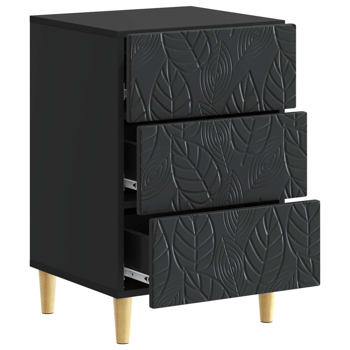 Nachttisch Schwarz 43 x 39,5 x 66,5 cm Holzwerkstoff