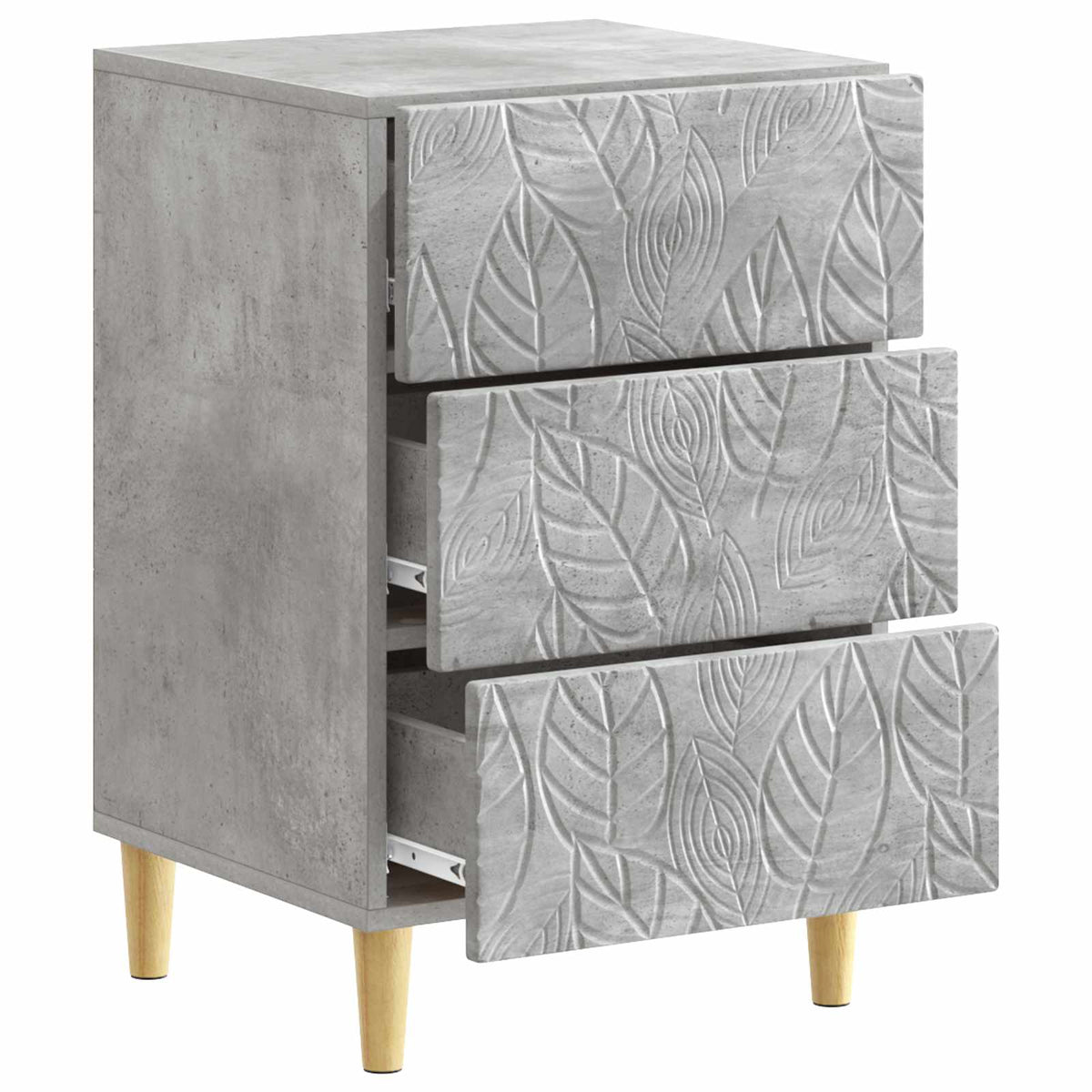 Nachttisch Betongrau 43 x 39,5 x 66,5 cm Holzwerkstoff