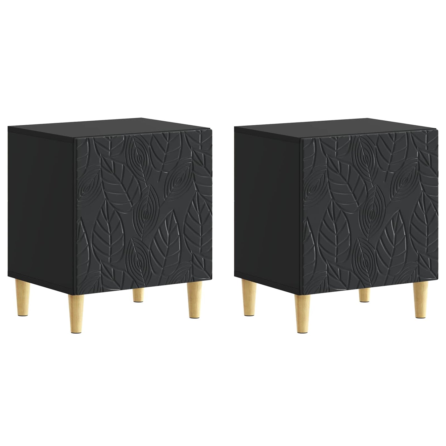 Nachttisch 2 Stk. Schwarz 43 x 34,5 x 50 cm Holzwerkstoff