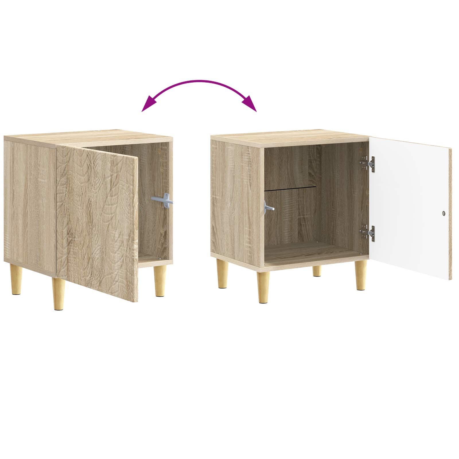 Nachttisch 2 Stk. Sonoma-Eiche 43 x 34,5 x 50 cm Holzwerkstoff