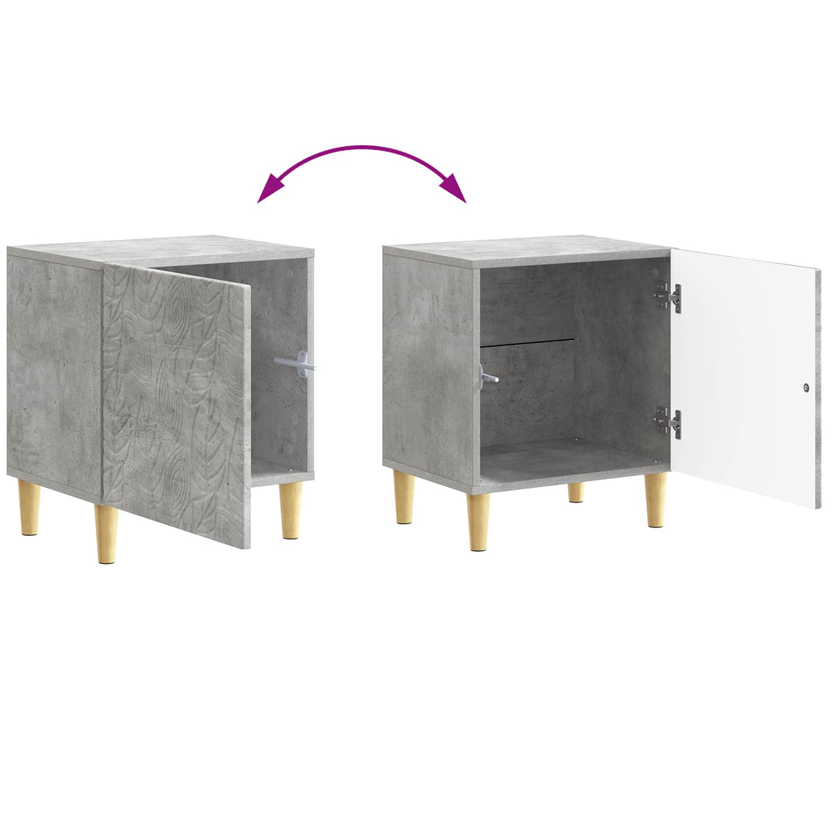 Nachttisch Betongrau 43 x 34,5 x 50 cm Holzwerkstoff
