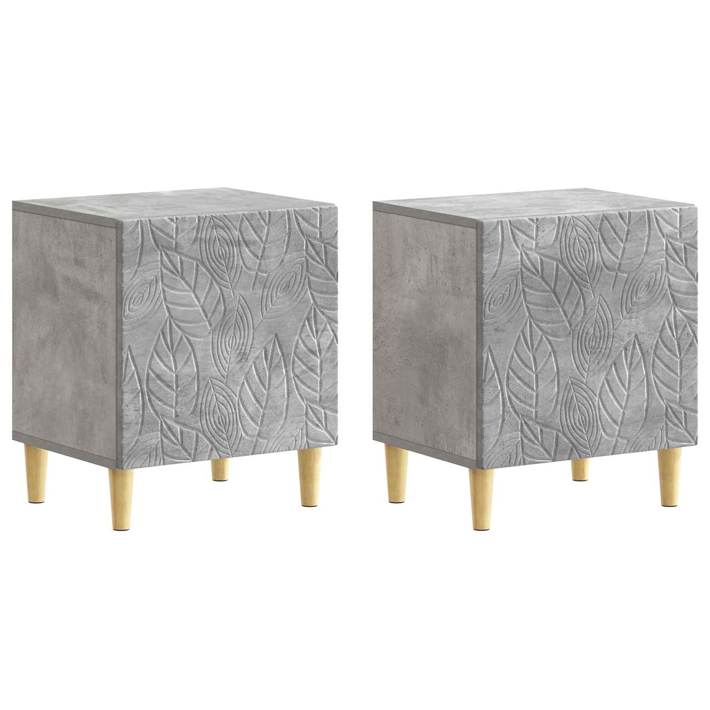 Nachttisch 2 Stk. Betongrau 43 x 34,5 x 50 cm Holzwerkstoff