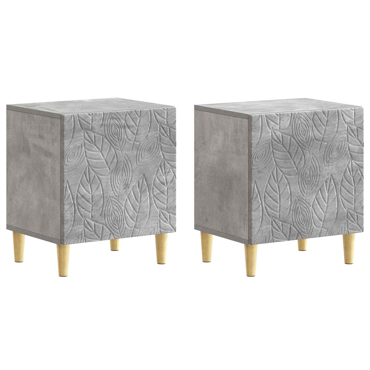 Nachttisch 2 Stk. Betongrau 43 x 34,5 x 50 cm Holzwerkstoff