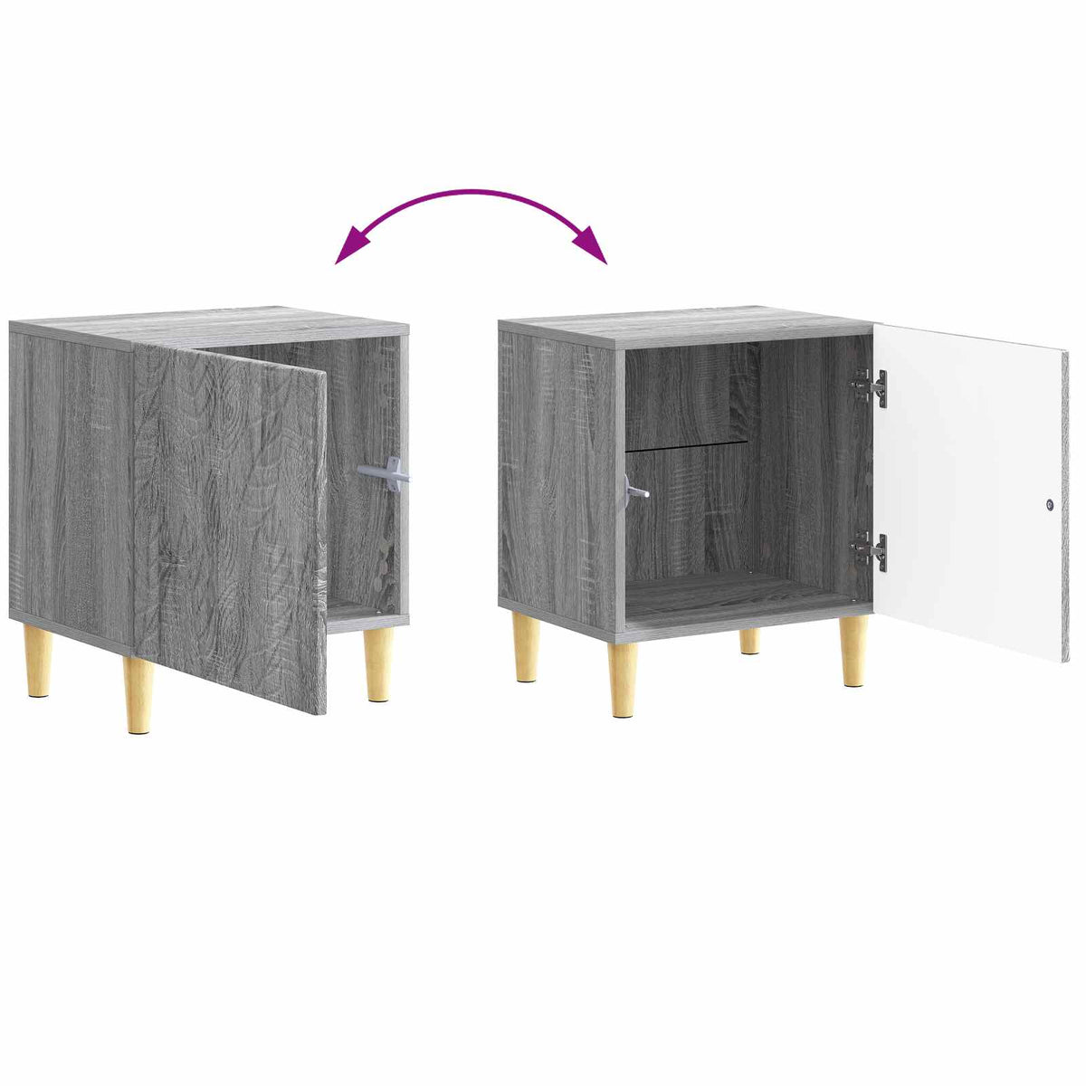 Nachttisch Sonoma-Grau 43 x 34,5 x 50 cm Holzwerkstoff