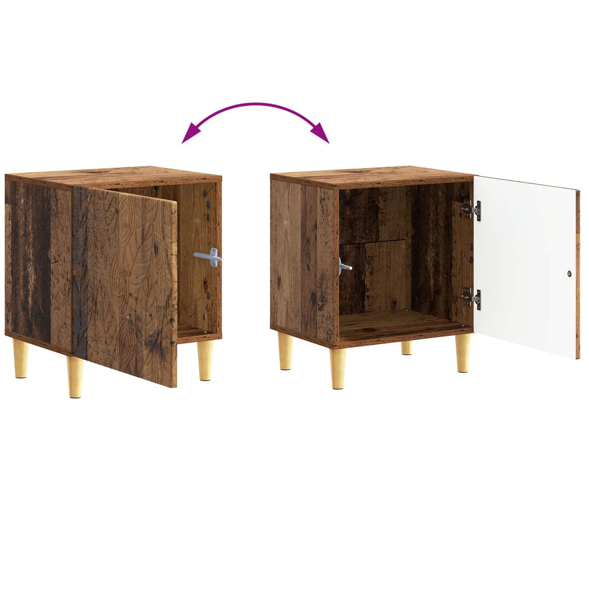 Nachttisch Altholz 43 x 34,5 x 50 cm Holzwerkstoff