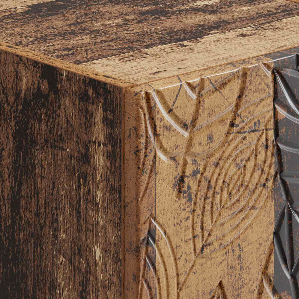 Nachttisch 2 Stk. Altholz 43 x 34,5 x 50 cm Holzwerkstoff