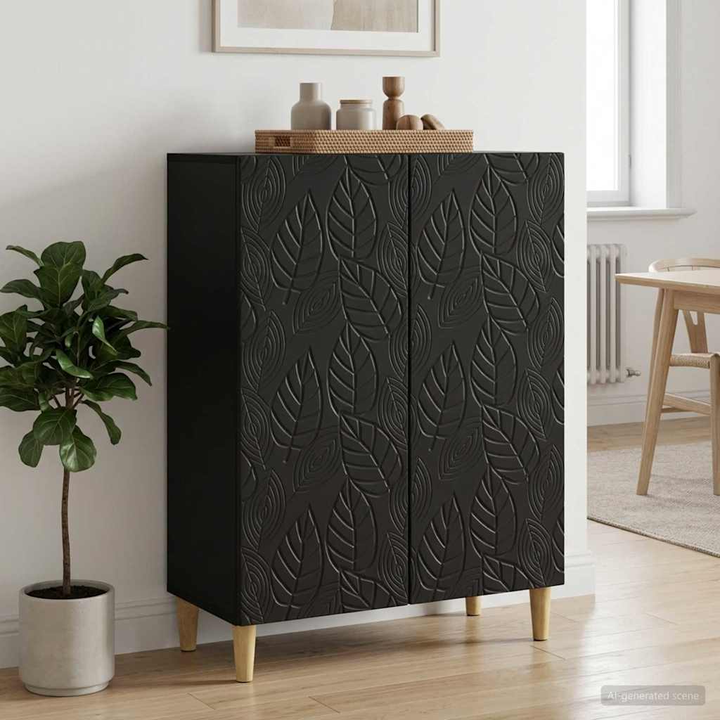 Sideboard Schwarz 66 x 34,5 x 90 cm Holzwerkstoff