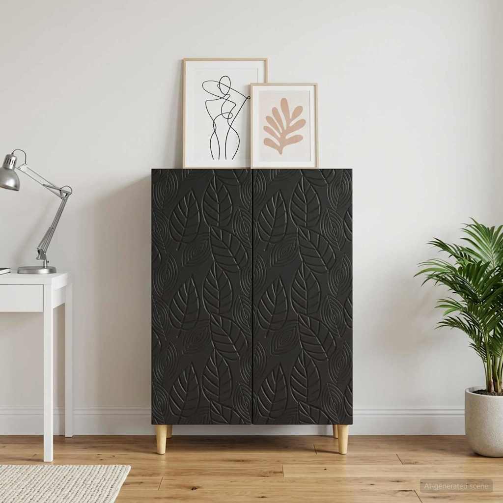 Sideboard Schwarz 66 x 34,5 x 90 cm Holzwerkstoff