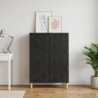 Sideboard Schwarz 66 x 34,5 x 90 cm Holzwerkstoff